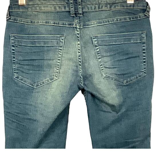 FREE PEOPLE Jeans Skinny Crop Ankle Zip Pocket Dark Wash Edgy Jean 27 Boho Moto - Picture 6 of 10